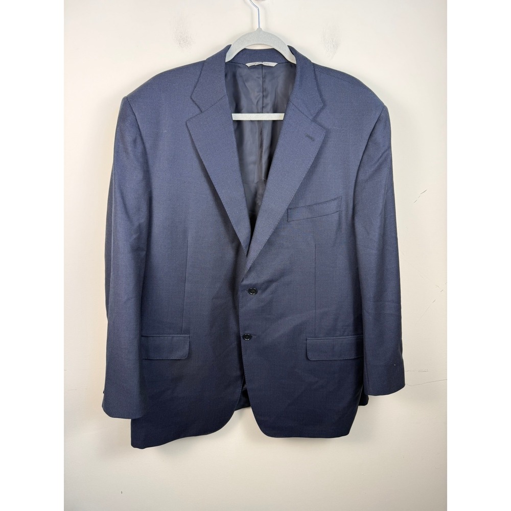Canali 1934 Mens Blue Micro Pattern Wool Blazer Sport Coat 50R Italy